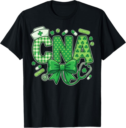 Certified Nursing Assistant St Patricks Day CNA Nurse T-Shirt - T-Shirt | Black