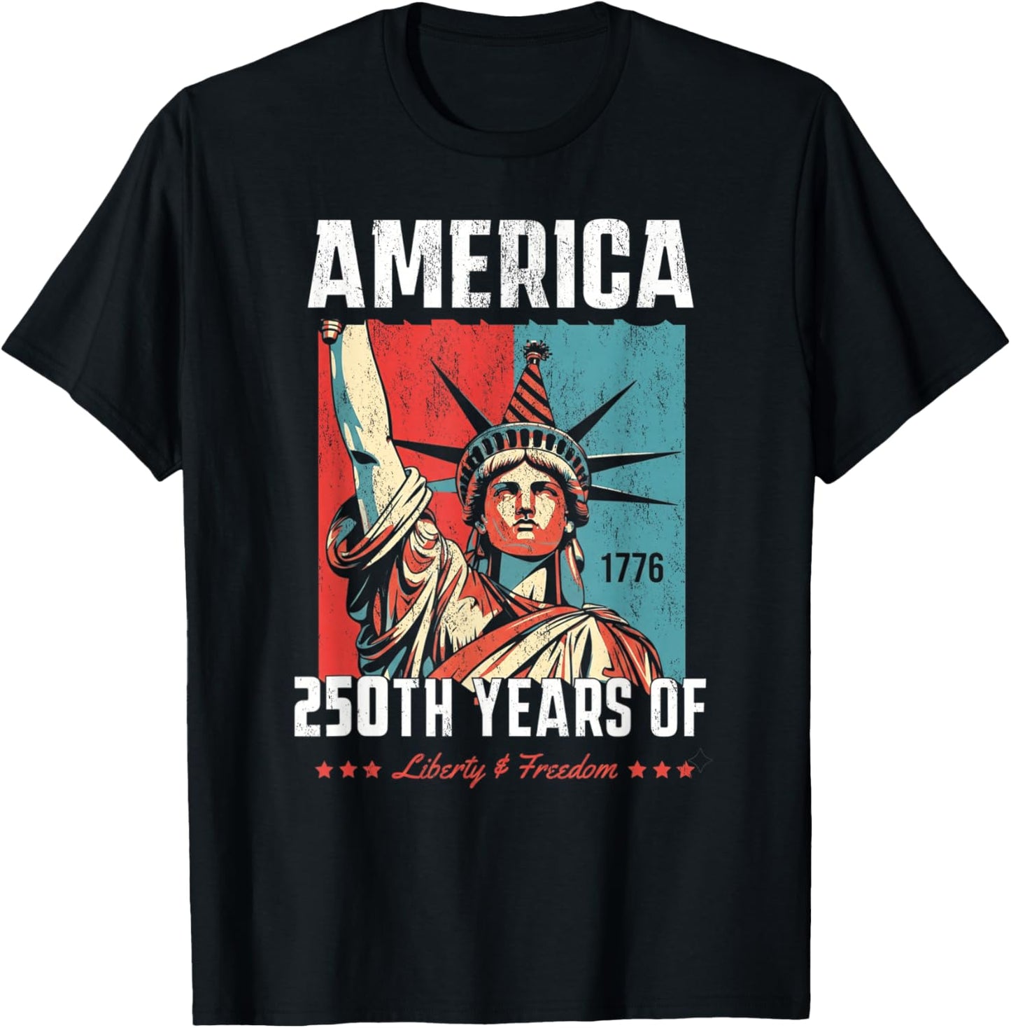 America 250th Years of Liberty and Freedom Women T-Shirt - T-Shirt | Black