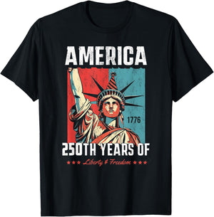 America 250th Years of Liberty and Freedom Women T-Shirt - T-Shirt | Black