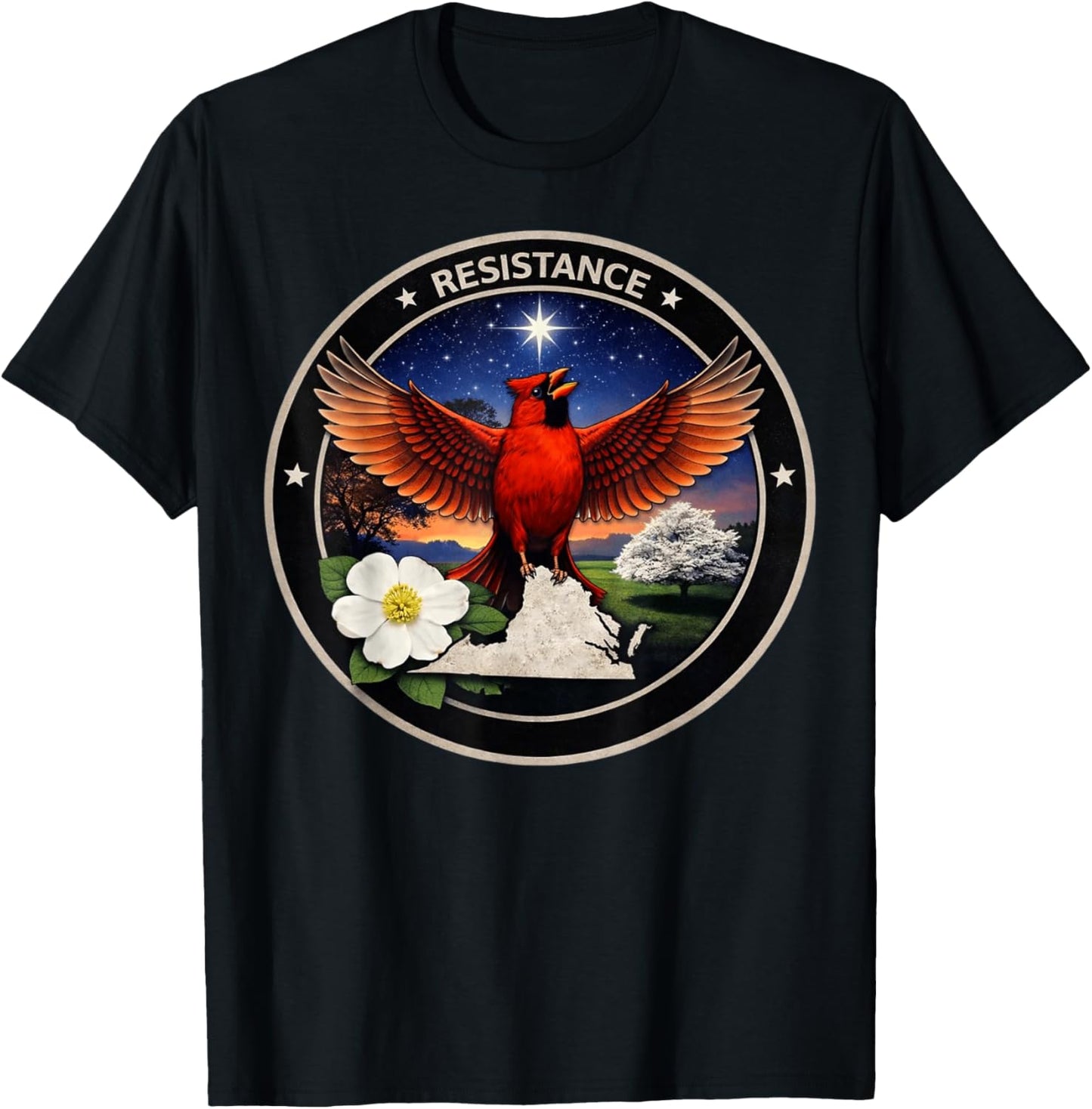 Virginia VA Rebel Bird Alliance Resistance No Kings 2026 T-Shirt - T-Shirt | Black