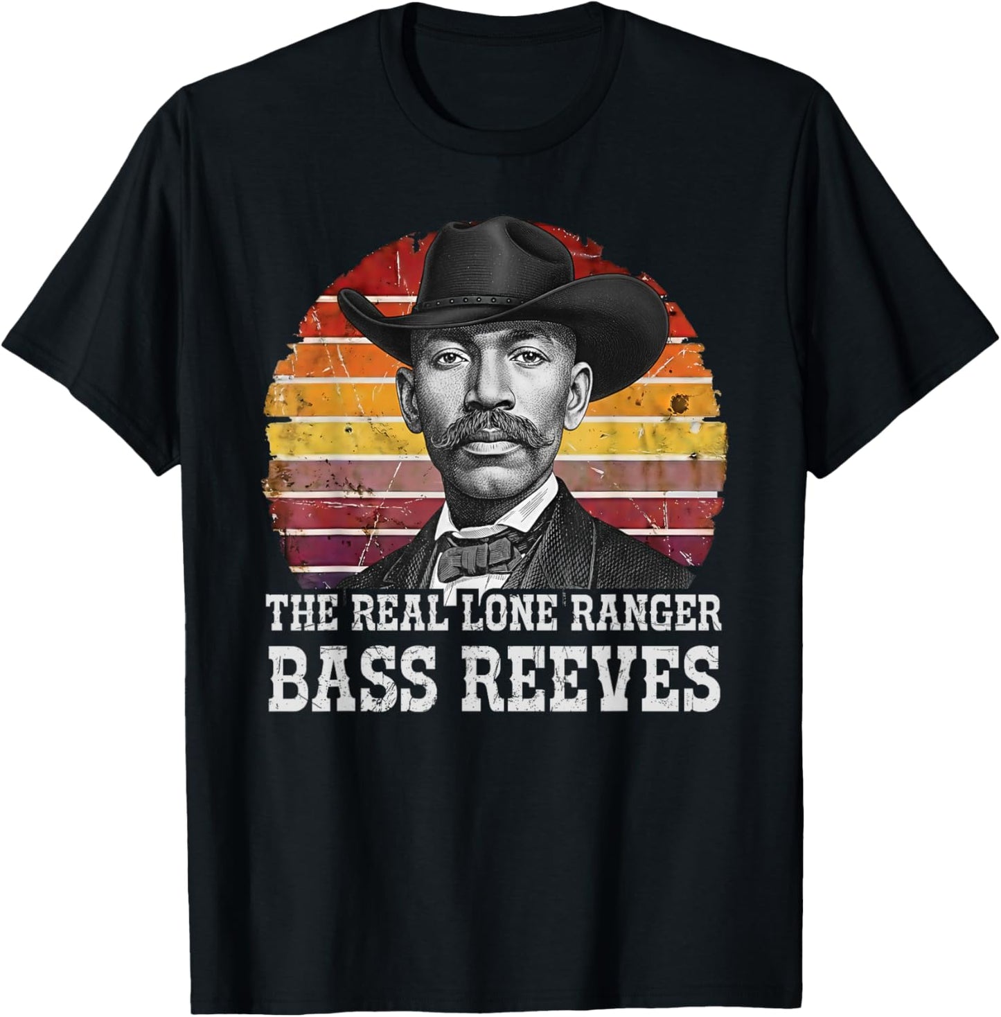 Bass Reeves The Real Lone Ranger Western Black History T-Shirt - T-Shirt | Black