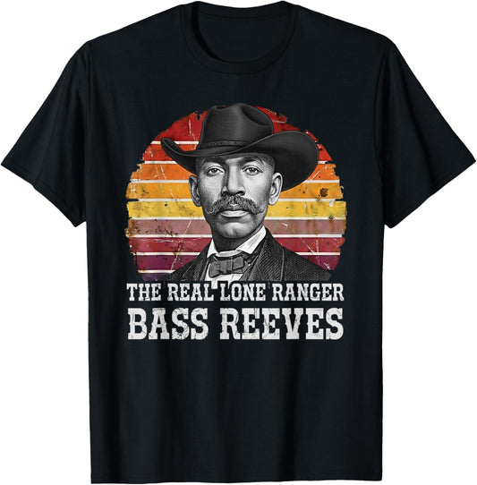 Bass Reeves The Real Lone Ranger Western Black History T-Shirt - T-Shirt | Black
