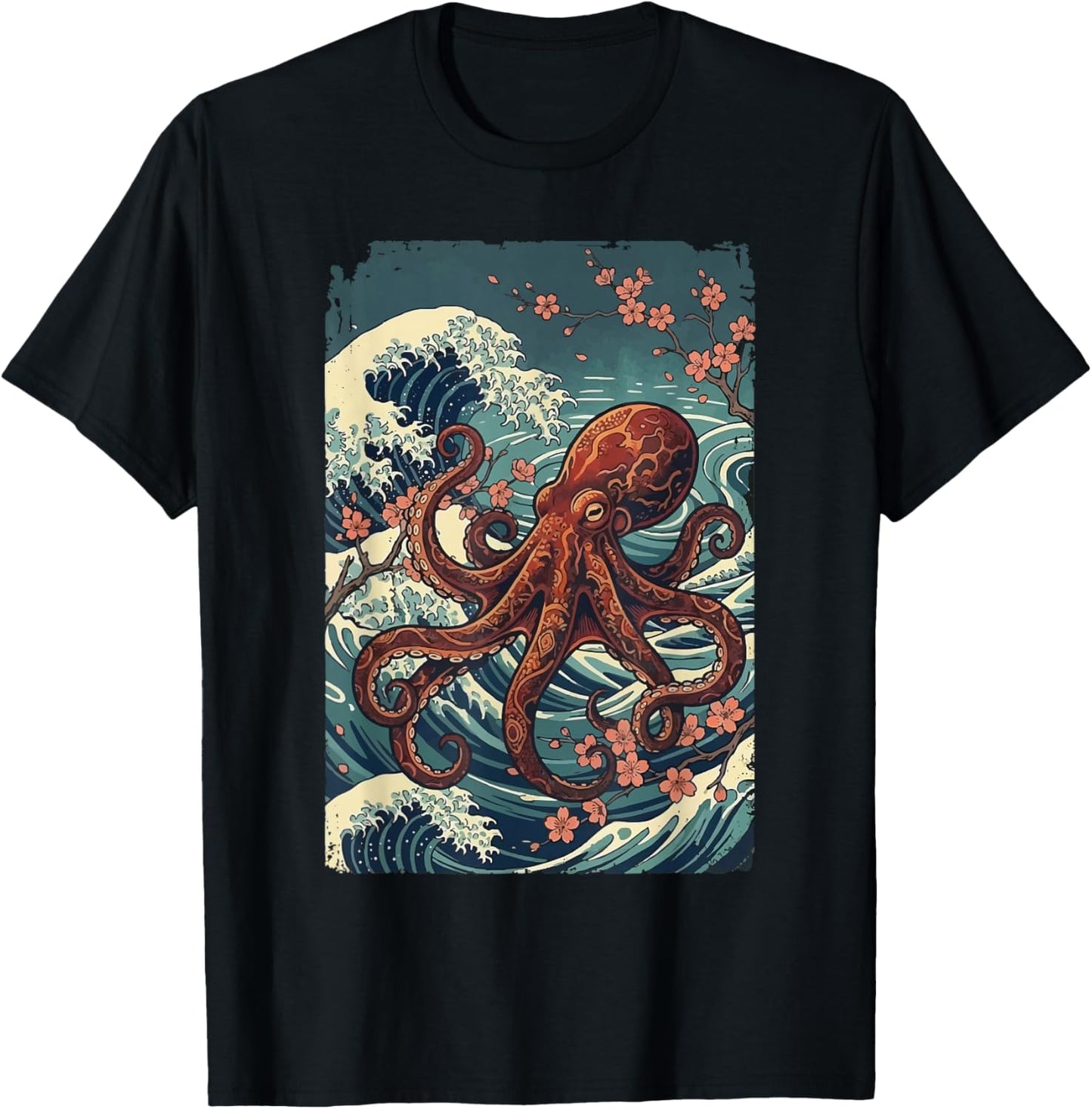Octopus Japanese Kraken T-Shirt - T-Shirt | Black