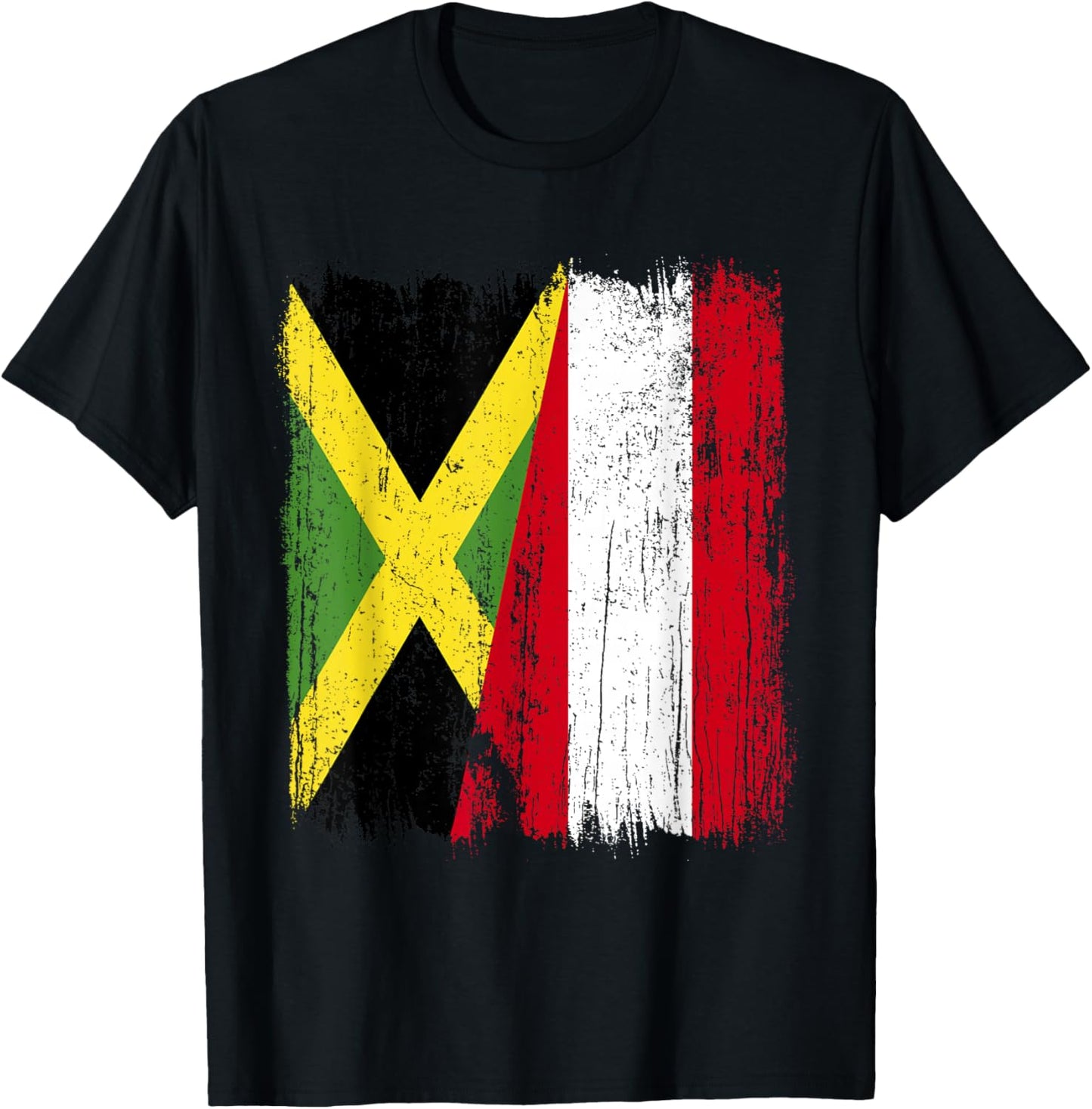 Jamaica Austria Half Flag Jamaican Austrian Heritage T-Shirt - T-Shirt | Black