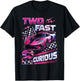 Car Racer 2nd Birthday Girl Two Fast 2 Curious T-Shirt - T-Shirt | Black