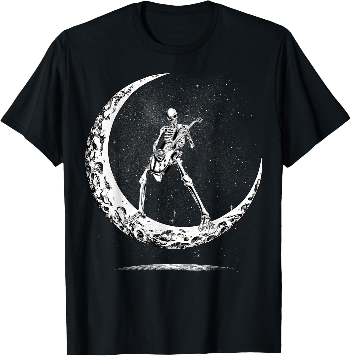 Skeleton Playing Guitar Rock and Roll Band Kids T-Shirt - T-Shirt | Black