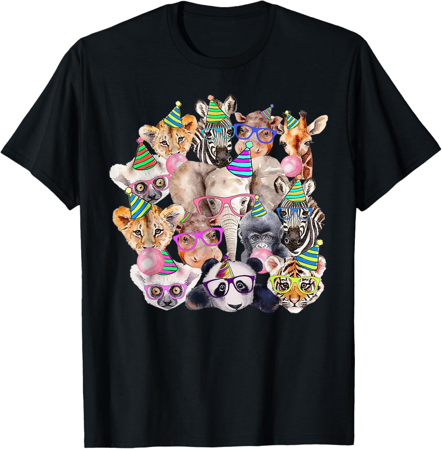 Zoo Animals Wildlife Birthday Party Zoo Day Animals T-Shirt - T-Shirt | Black
