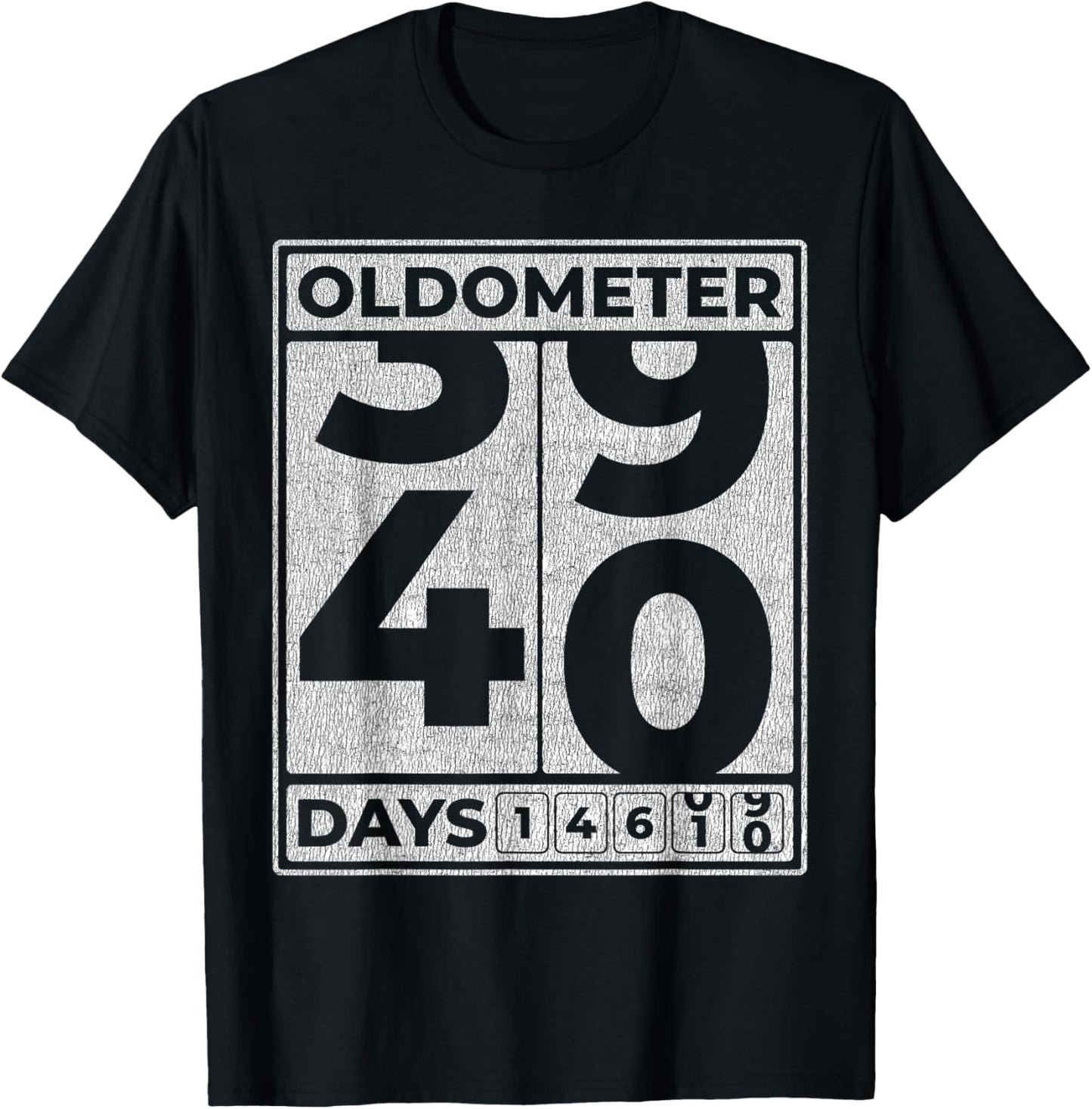 Oldometer 40 Funny 40th Birthday Gift T-Shirt - T-Shirt | Black