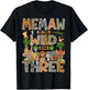 Memaw of The Wild & Three 3rd Birthday Boy Safari Jungle T-Shirt - T-Shirt | Black