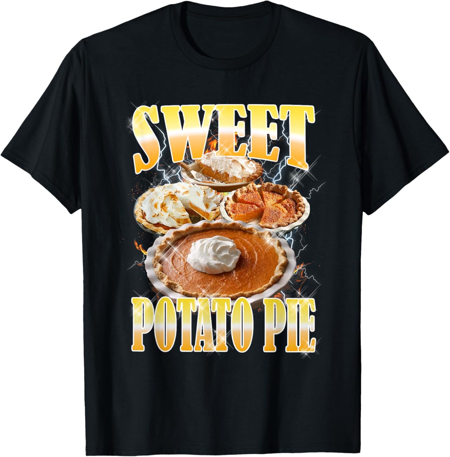 Thanksgiving Sweet Potato Pie Bootleg 90's Rap Rock Vintage T-Shirt - T-Shirt | Black