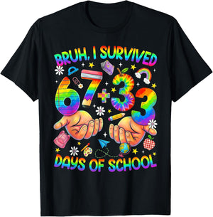 Bruh Its My 67 33 Days of School Funny Boys Kids 100th Day T-Shirt - T-Shirt | Black
