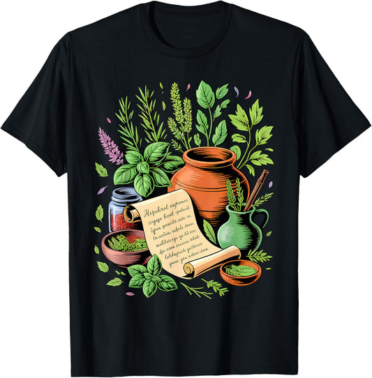 Vintage Herbalist Herb Herbology Naturopathic Nature Lover T-Shirt - T-Shirt | Black