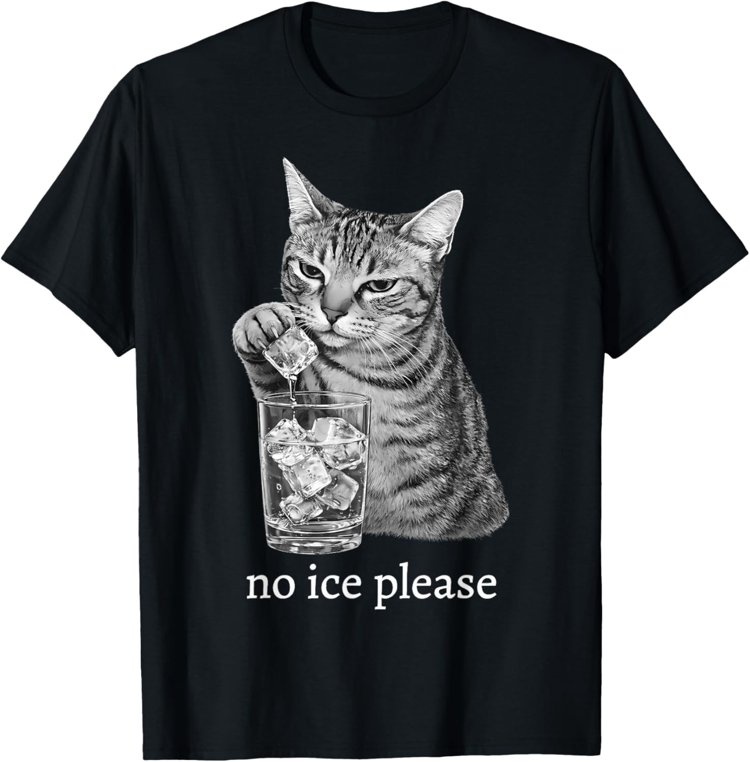No Ice Please Funny Cat Meme Men Women T-Shirt - T-Shirt | Black
