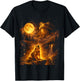 Vintage Moonlight Animal Funny Frog Howling at The Moon T-Shirt - T-Shirt | Black