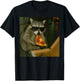Funny Cool Racoon with Sunglasses Eating Pizza Vintage Meme T-Shirt - T-Shirt | Black