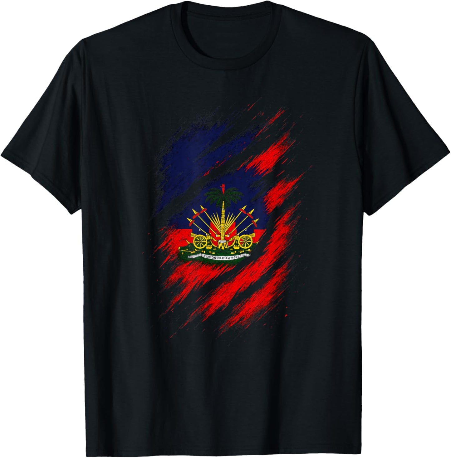 Proud Haitian Heritage - Haiti Flag Art T-Shirt - T-Shirt | Black