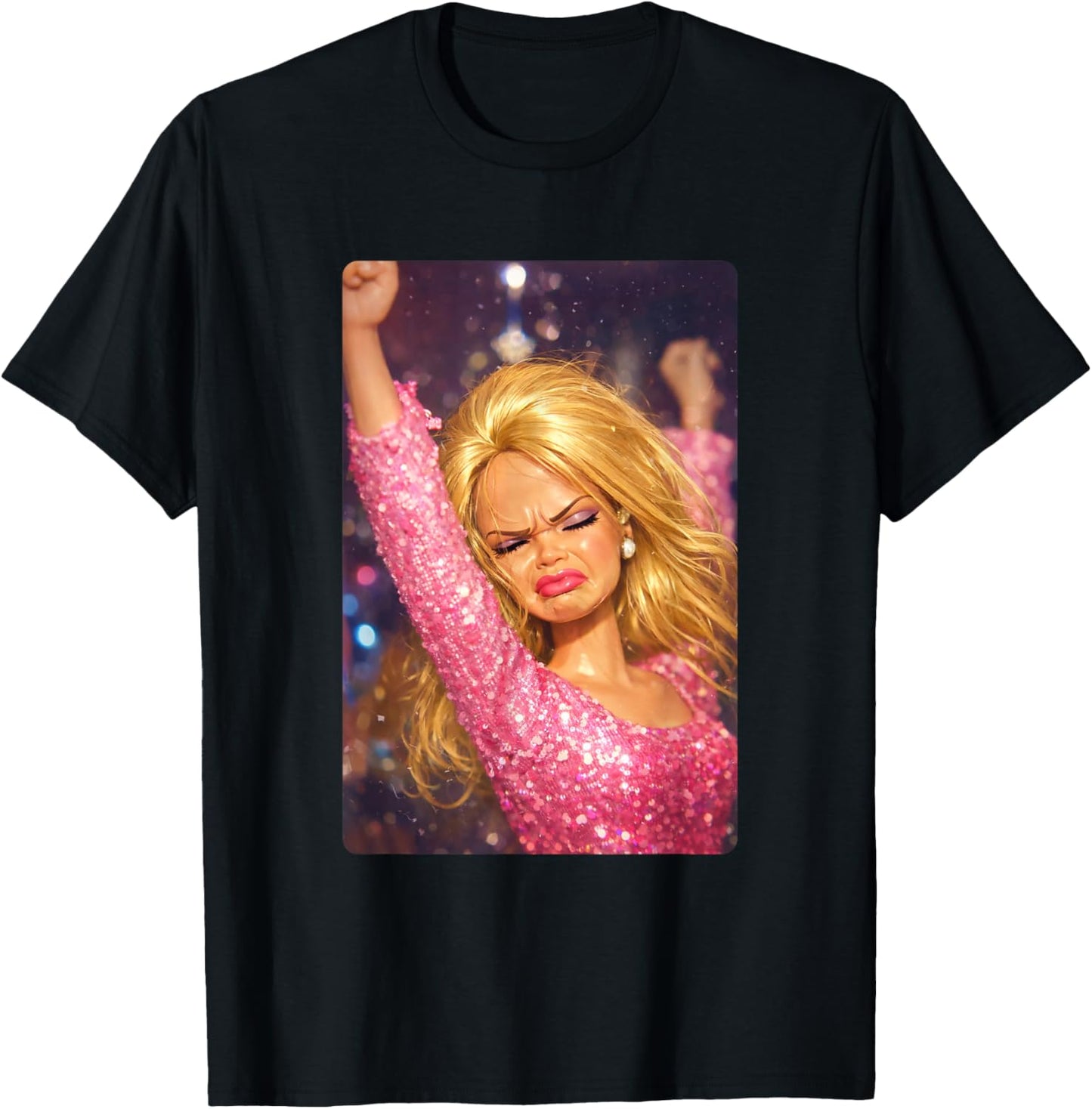 Funny Doll Face Meme Hilarious Doll Dance Night Club Disco T-Shirt - T-Shirt | Black