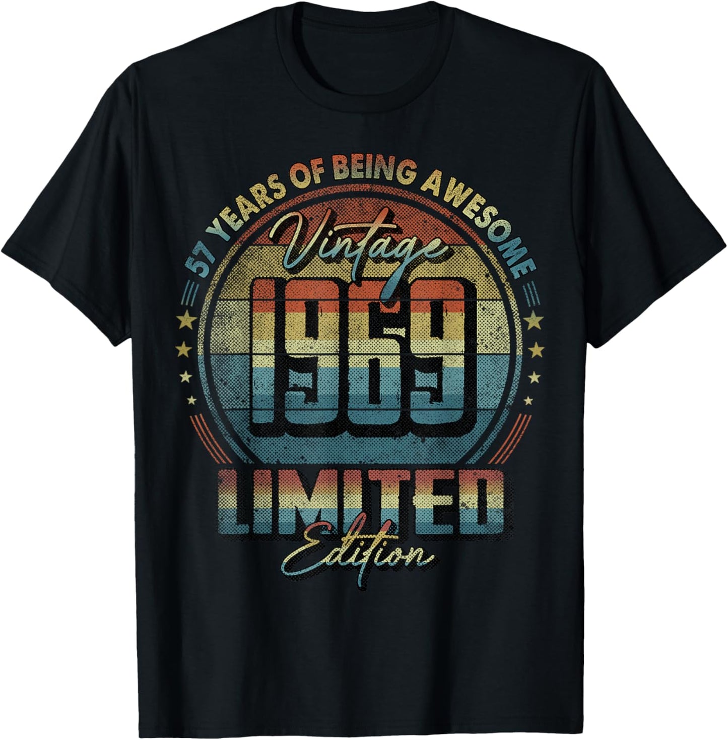 Vintage 1969 Limited Edition Shirt 57 Year Old 57th Birthday T-Shirt - T-Shirt | Black