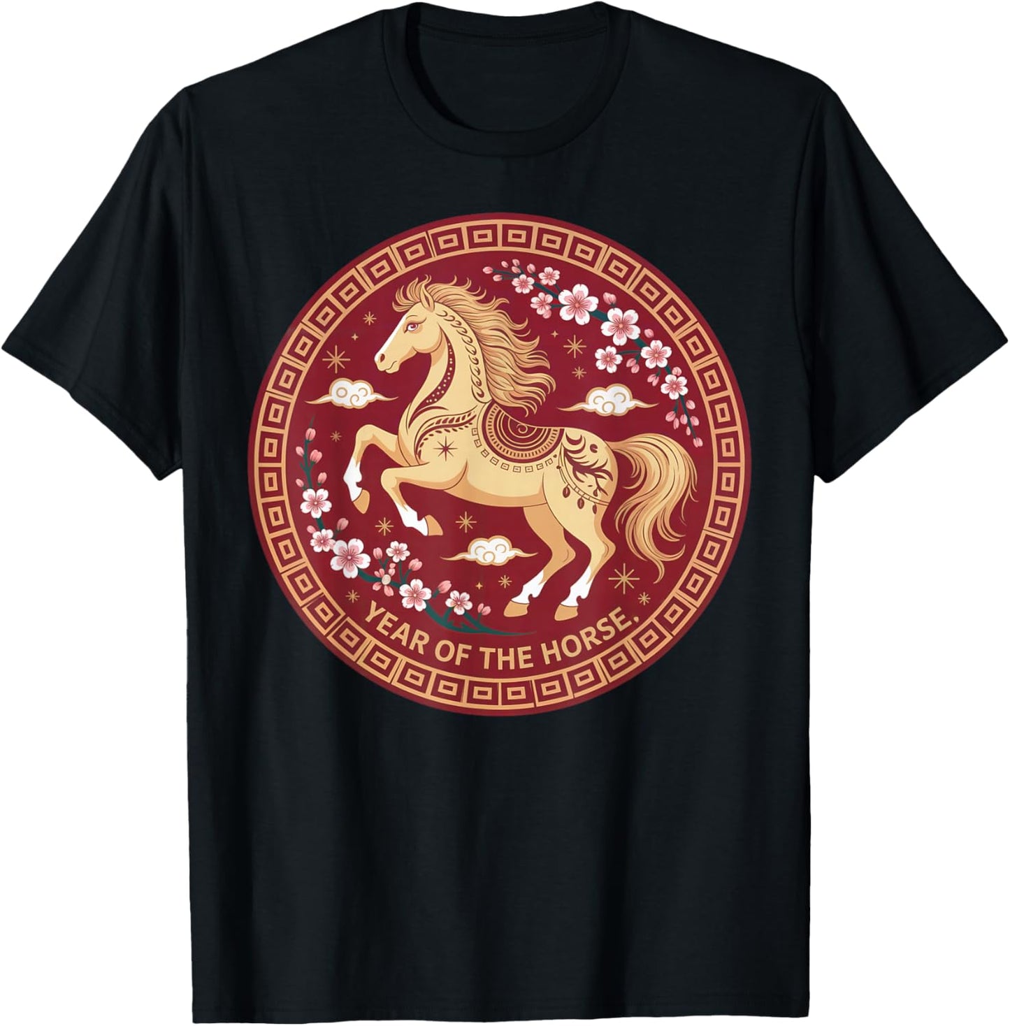 Chinese New Year 2026 Horse Red Lunar New Year of The Horse T-Shirt - T-Shirt | Black