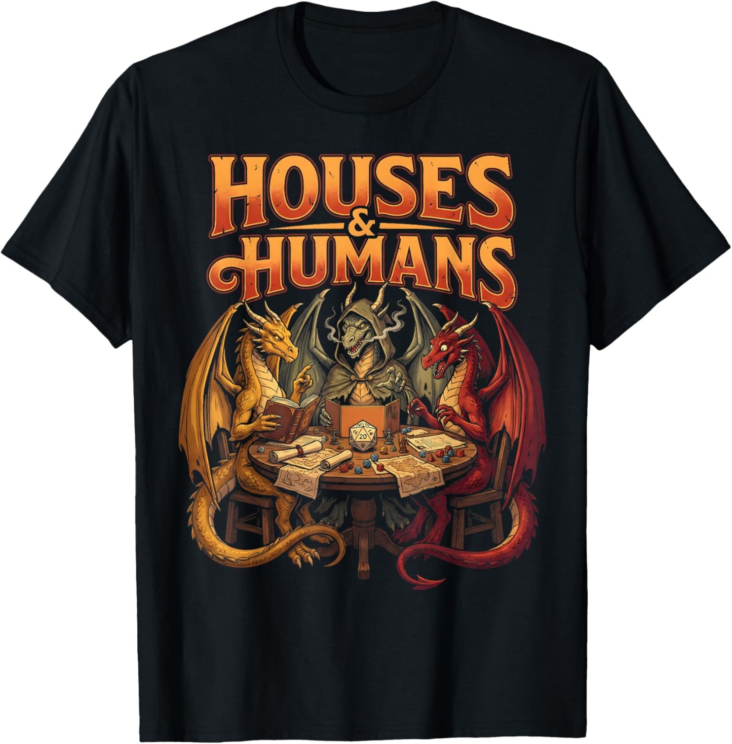 Houses Humans Parody Gaming Design for Gamers Men Boys T-Shirt - T-Shirt | Black