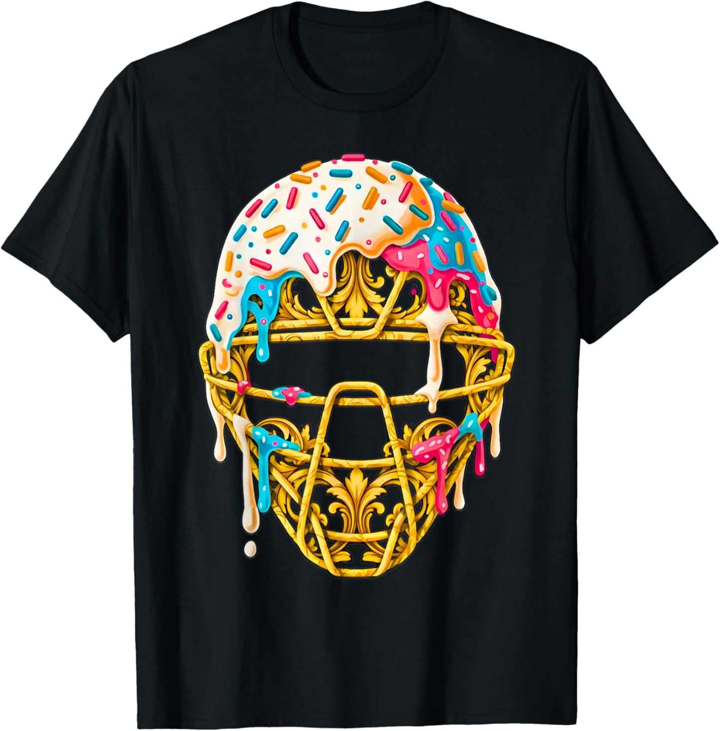 Baseball Drip for Boys Ice Cream Drip Youth Boys Catcher's T-Shirt - T-Shirt | Black