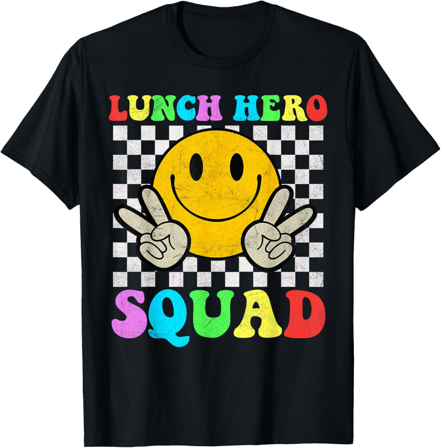 School Lunch Hero Squad Funny Lady Cafeteria Squad Workers T-Shirt - T-Shirt | Black