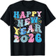 Groovy Happy New Year 2026 Family Matching Celebration Party T-Shirt - T-Shirt | Black