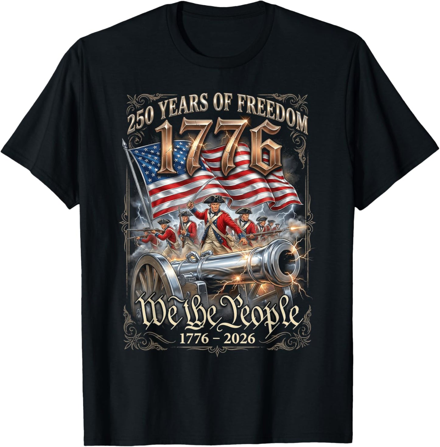 We The People American Patriot Revolution History Flag T-Shirt - T-Shirt | Black
