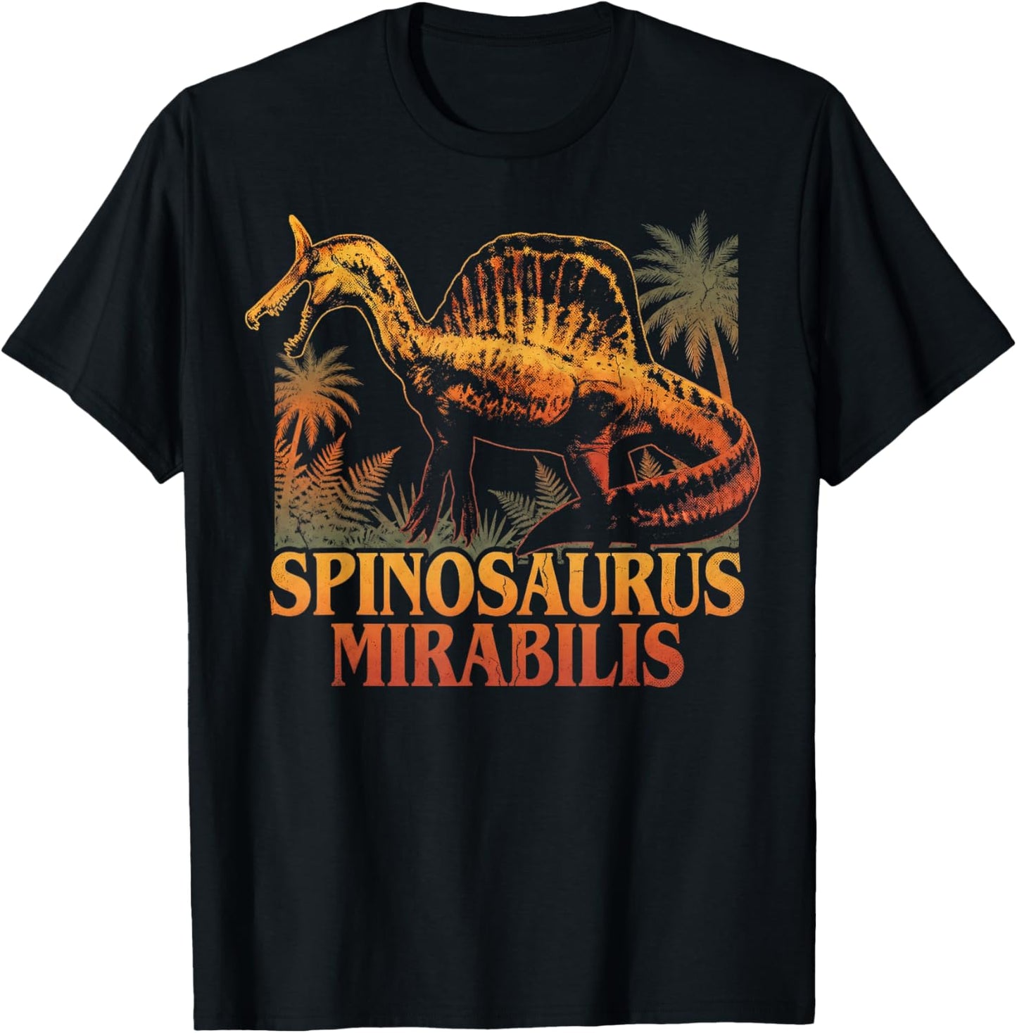Spinosaurus Mirabilis Vintage Dinosaur Paleontology T-Shirt - T-Shirt | Black