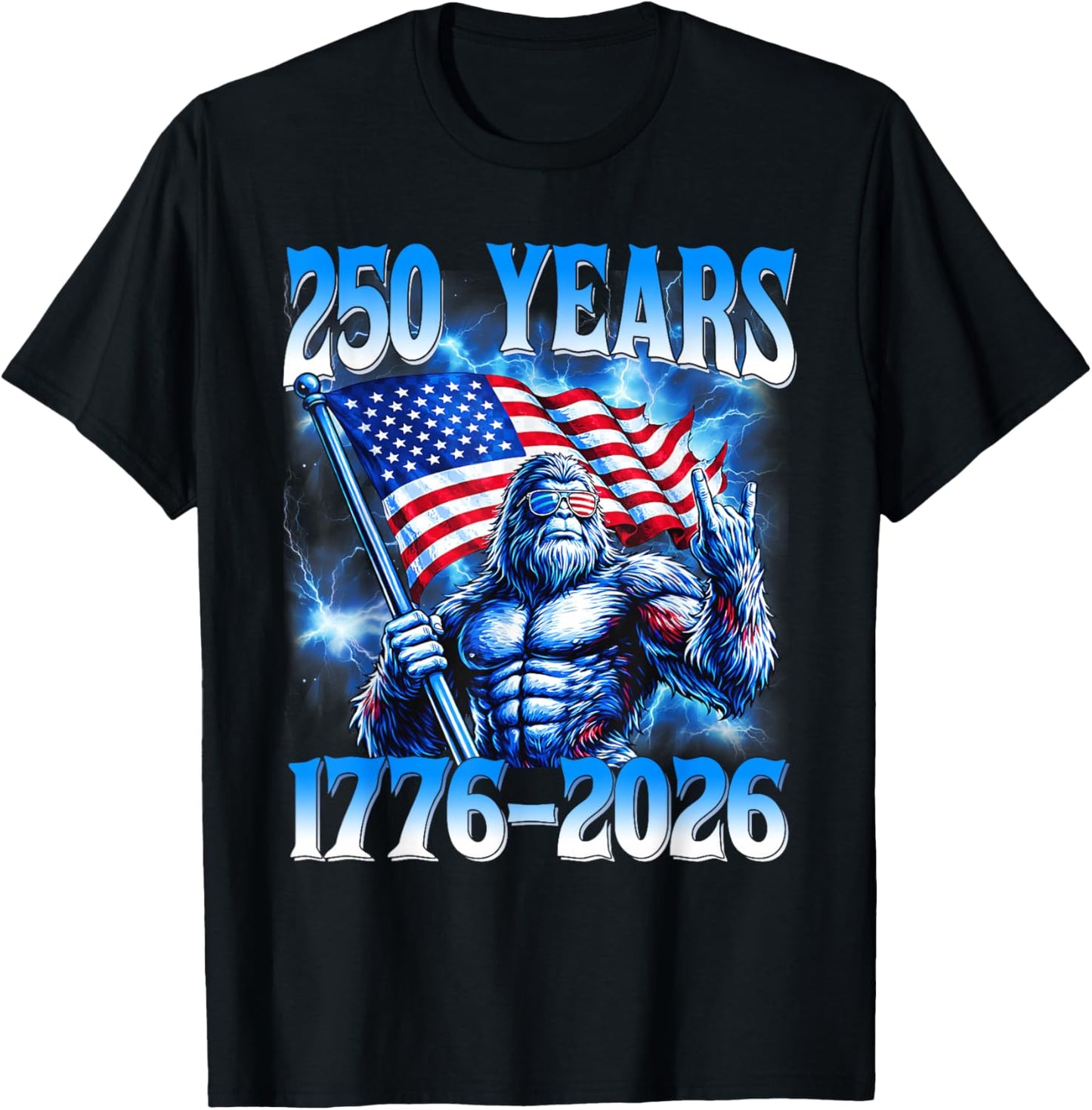250 Years American 1776 2026 250th USA Patriotic 4th of July T-Shirt - T-Shirt | Black