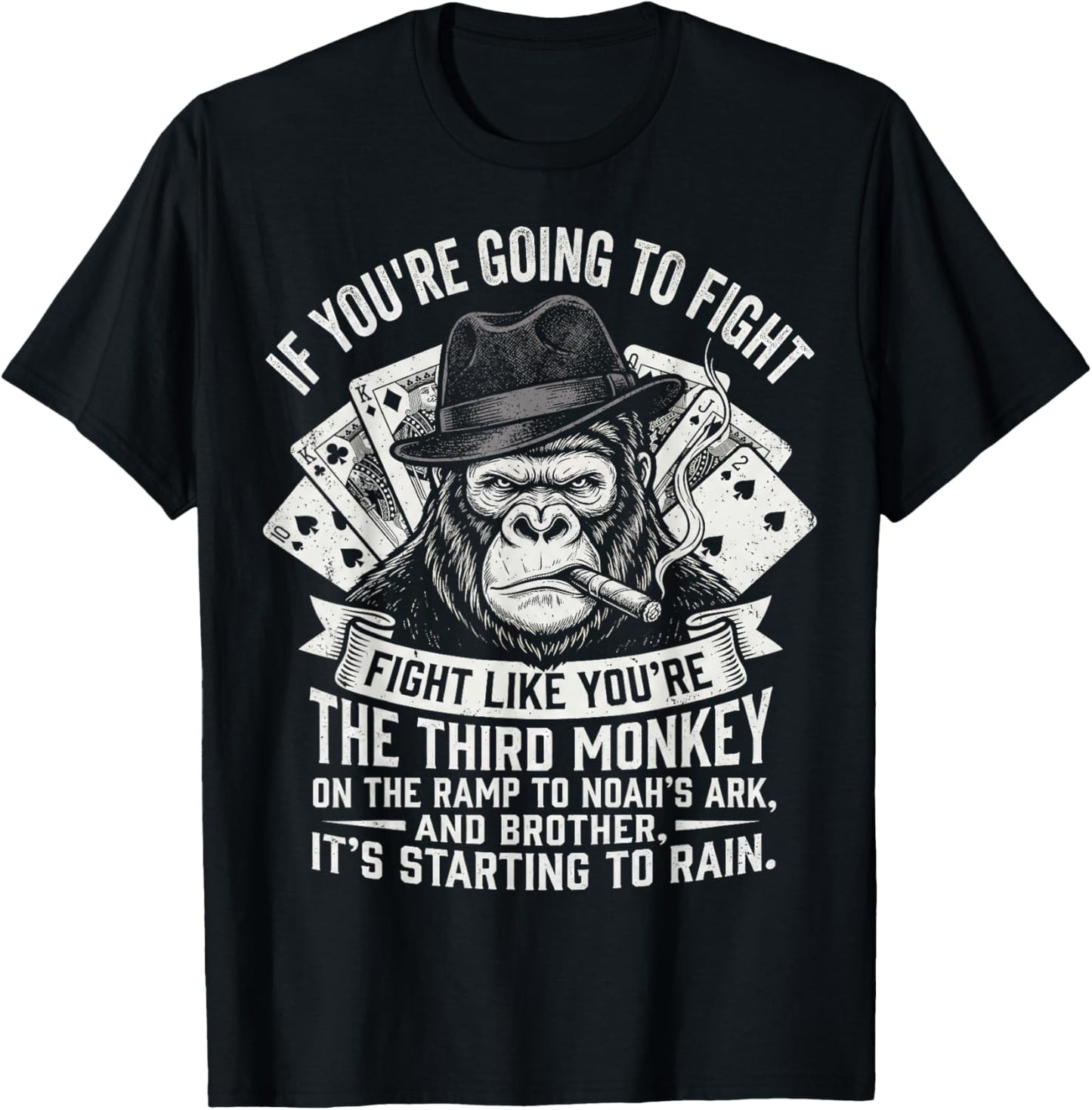Third Monkey Noahs Ark Fight Gorilla Men T-Shirt - T-Shirt | Black