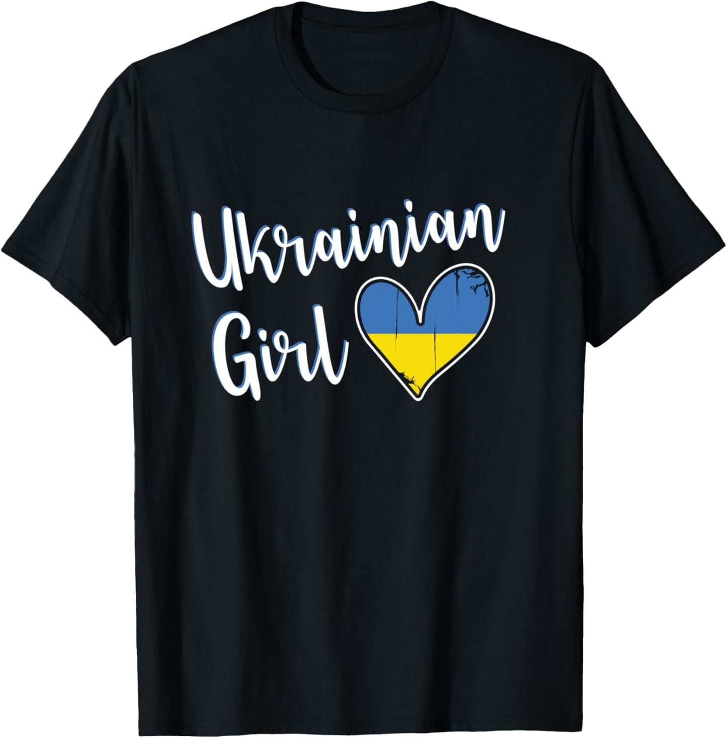 Proud Ukrainian Girl Ukraine Flag Ukrainian Girlfriend Wife T-Shirt - T-Shirt | Black
