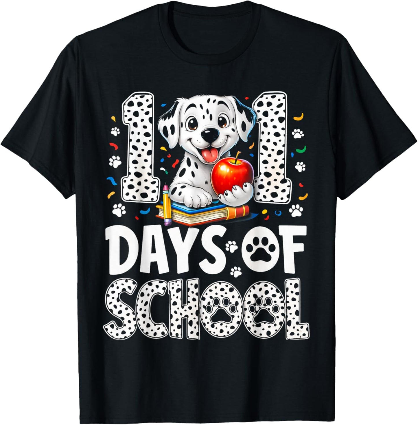 101 Days of School Dog for Teacher Kids Classroom Fun T-Shirt - T-Shirt | Black