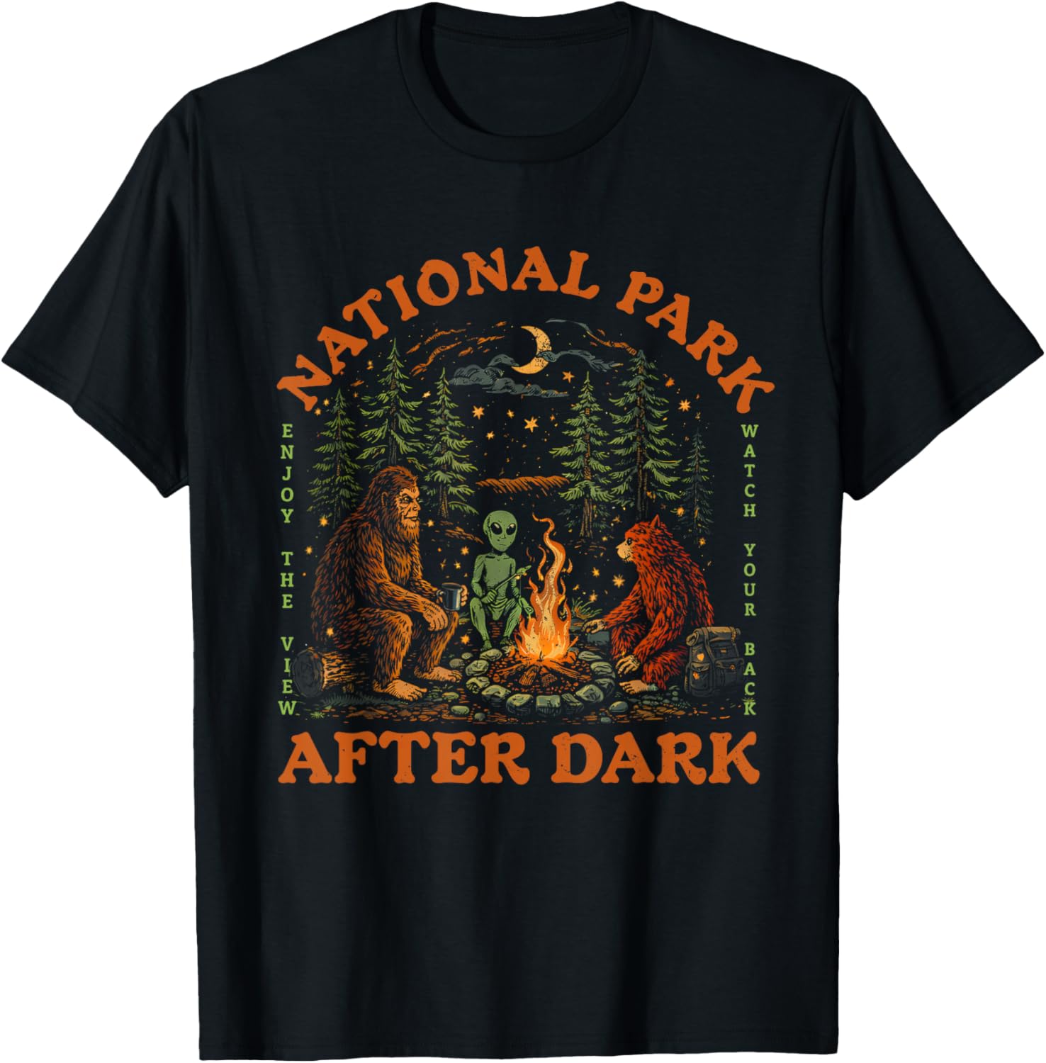 Funny National Park After Dark Men Women's T-Shirt - T-Shirt | Black