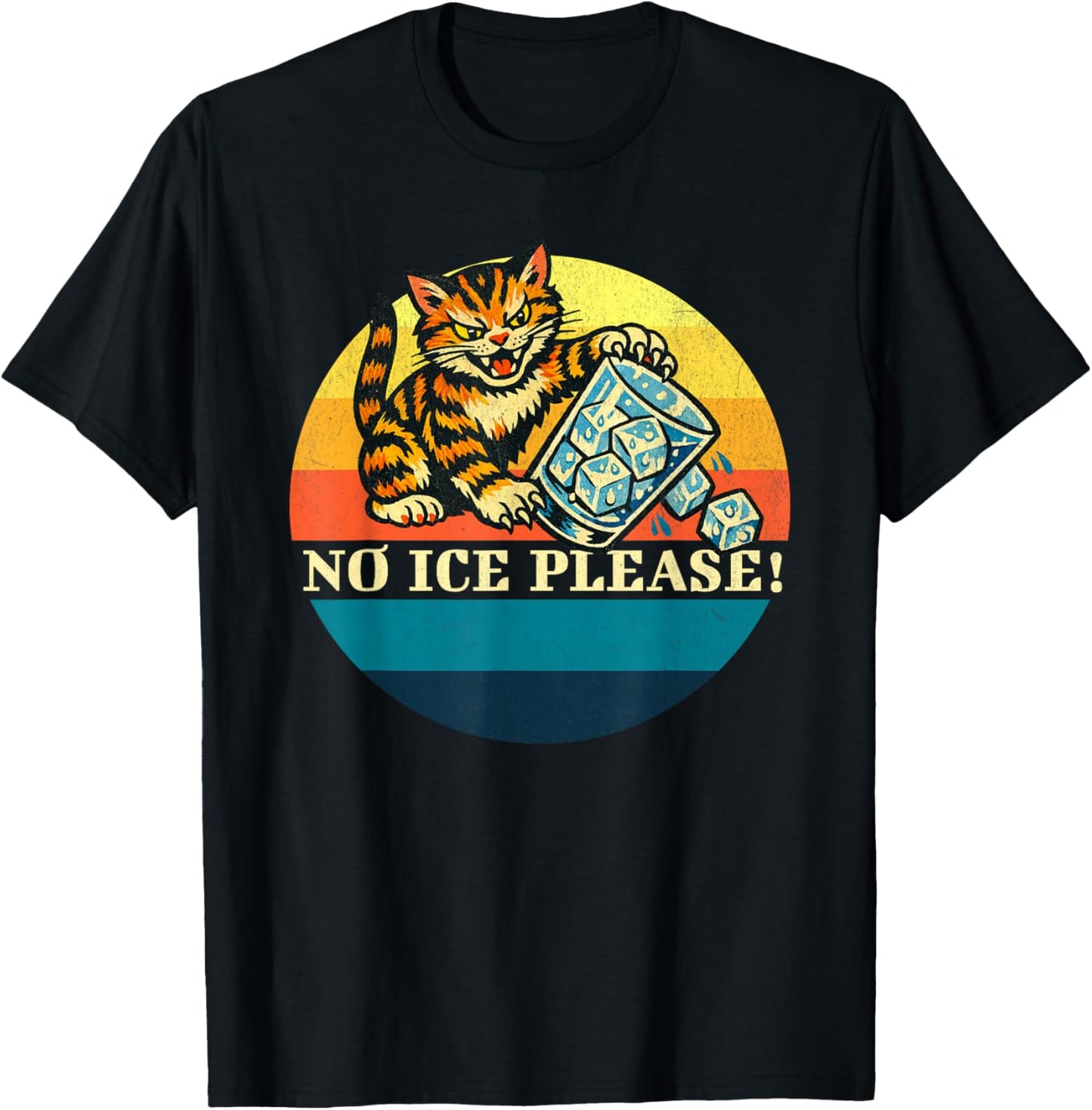 Anti-ICE Cat Abolish ICE Resist Retro T-Shirt - T-Shirt | Black