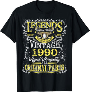 36th Birthday Gift Legend Born in 1990 36 for Years Old T-Shirt - T-Shirt | Black