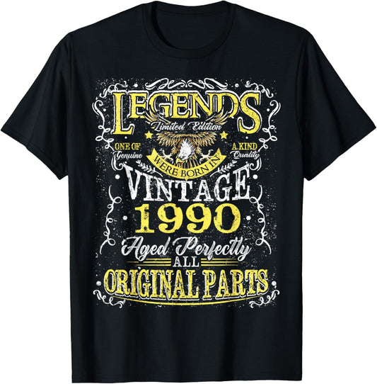 36th Birthday Gift Legend Born in 1990 36 for Years Old T-Shirt - T-Shirt | Black