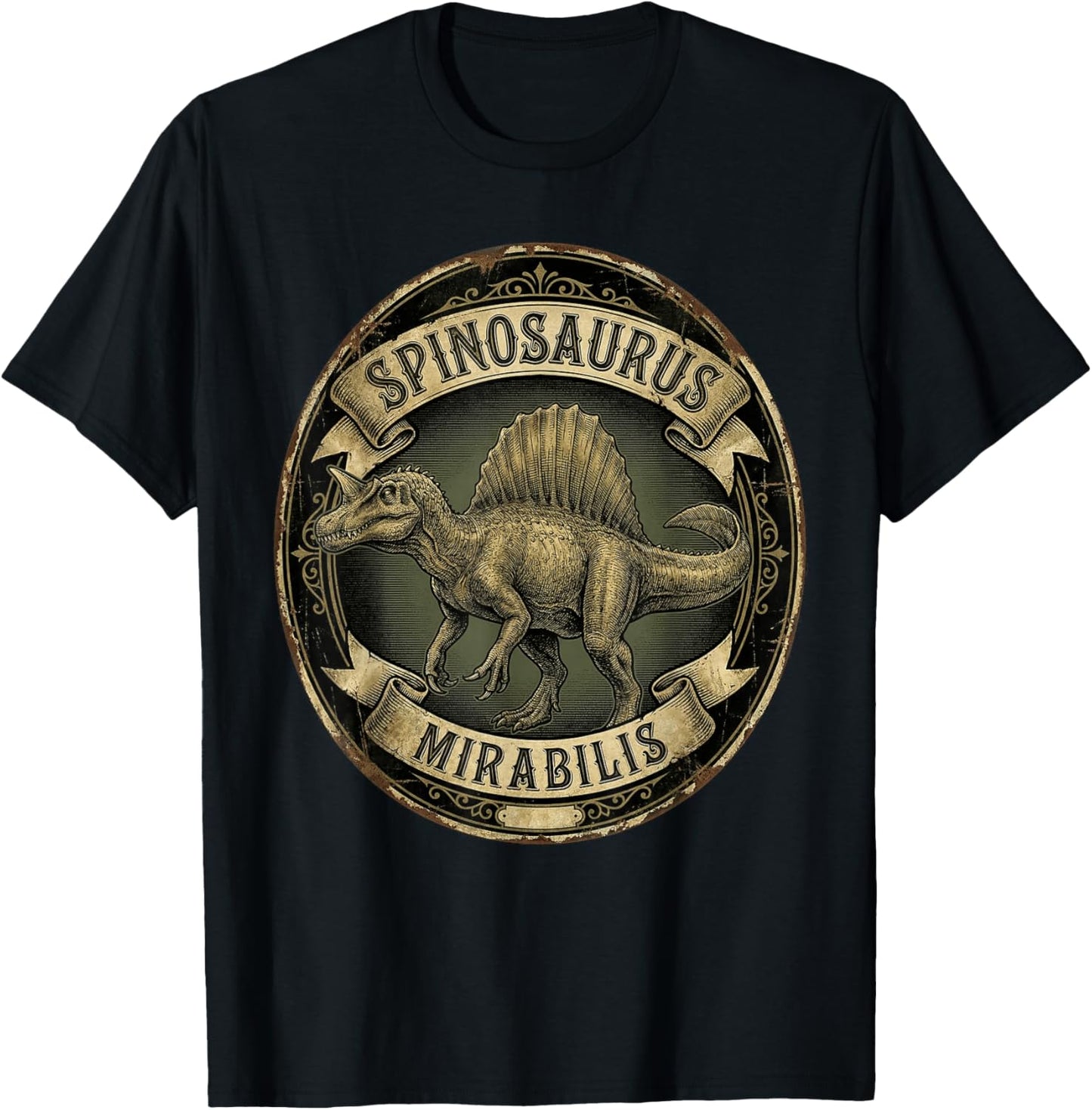 New Spinosaurus Mirabilis 2026 Discovery Hell Heron Dinosaur T-Shirt - T-Shirt | Black