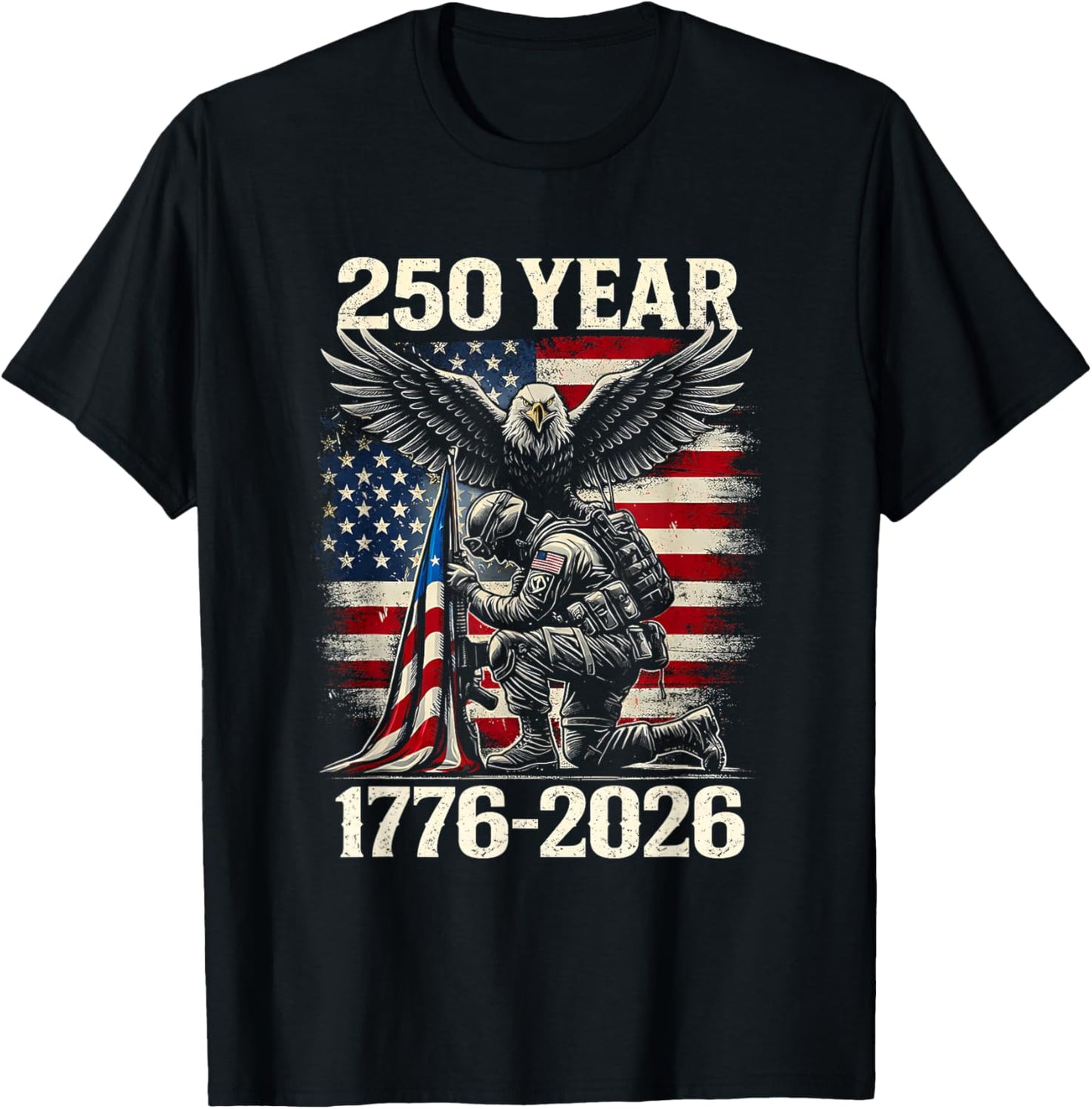 250 Years 1776 2026 250th Vintage 4th July Independence Day T-Shirt - T-Shirt | Black