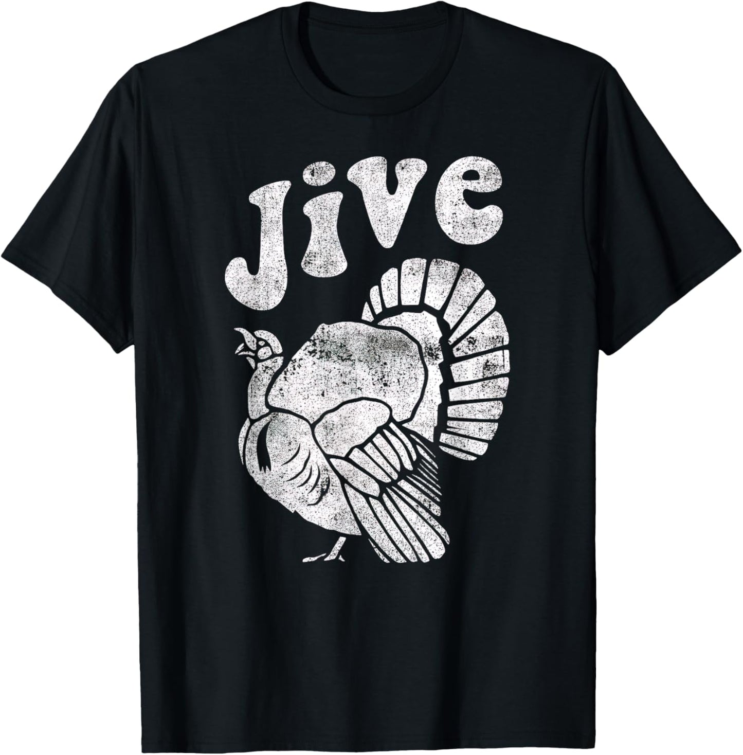 Funny Retro Jive Turkey Distressed Thanksgiving T-Shirt - T-Shirt | Black
