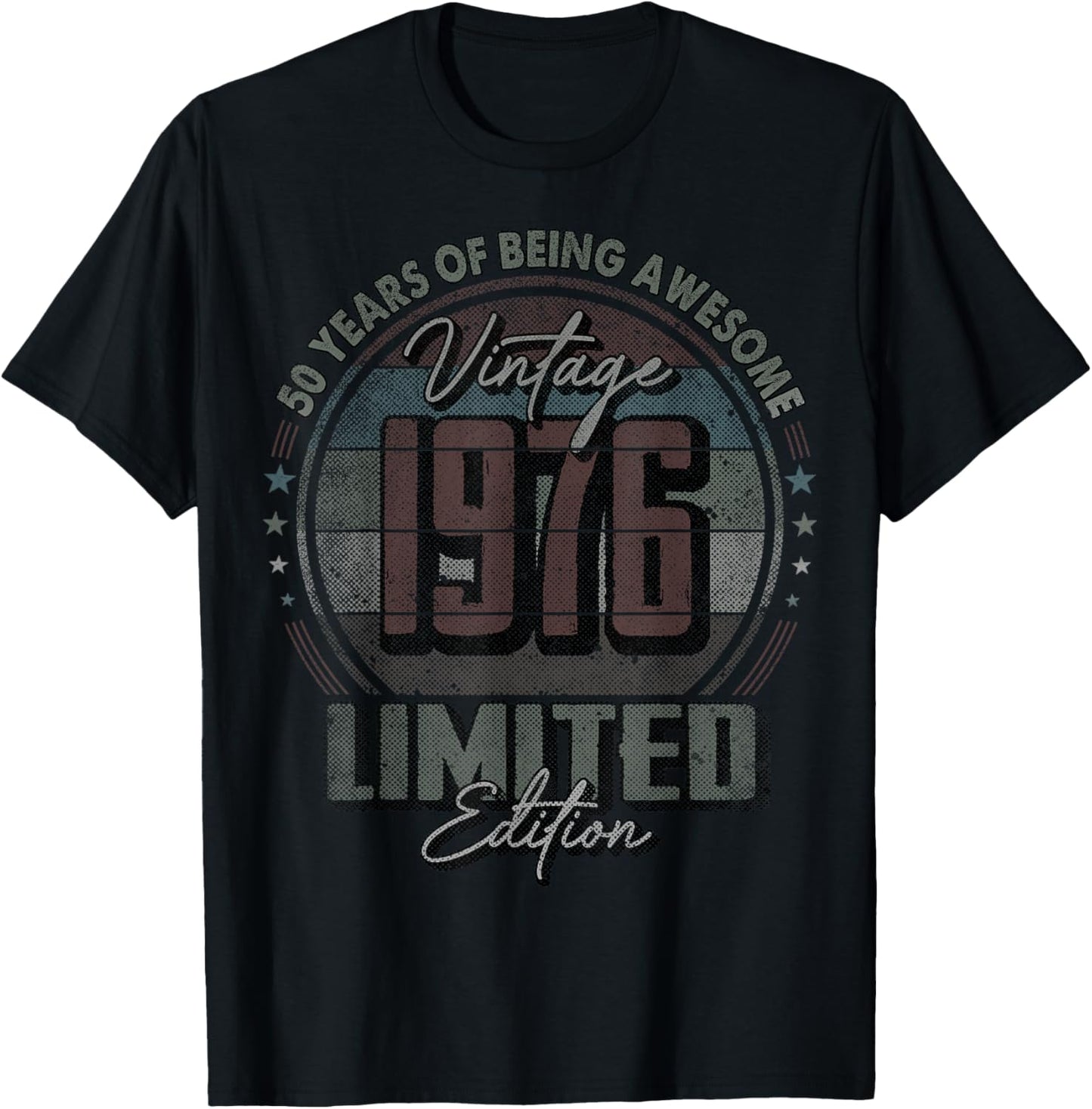 Vintage 1976 Limited Edition Shirt 50 Year Old 50th Birthday T-Shirt - T-Shirt | Black