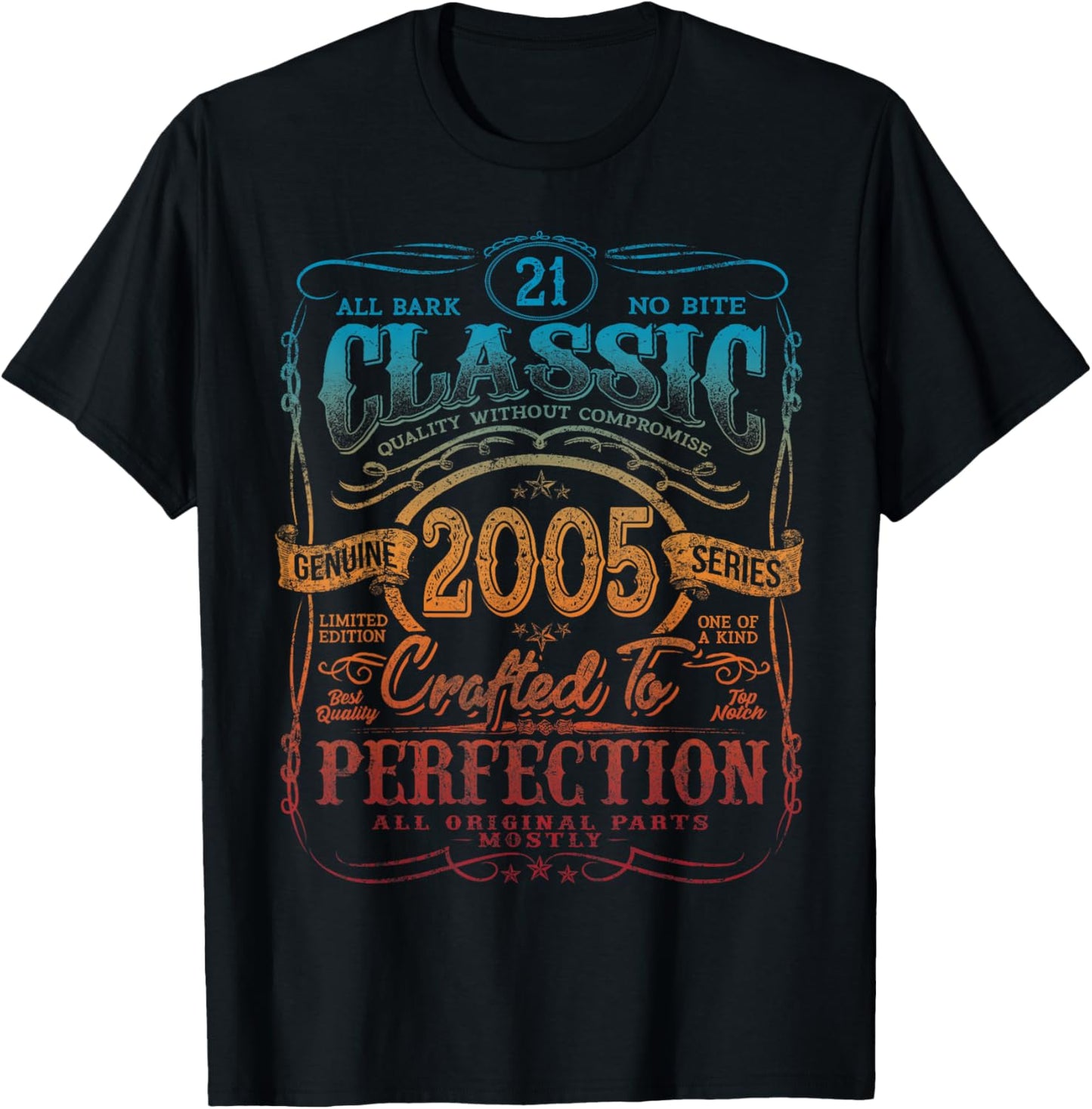 Vintage 2005 Limited Edition Shirt 21 Year Old 21st Birthday T-Shirt - T-Shirt | Black