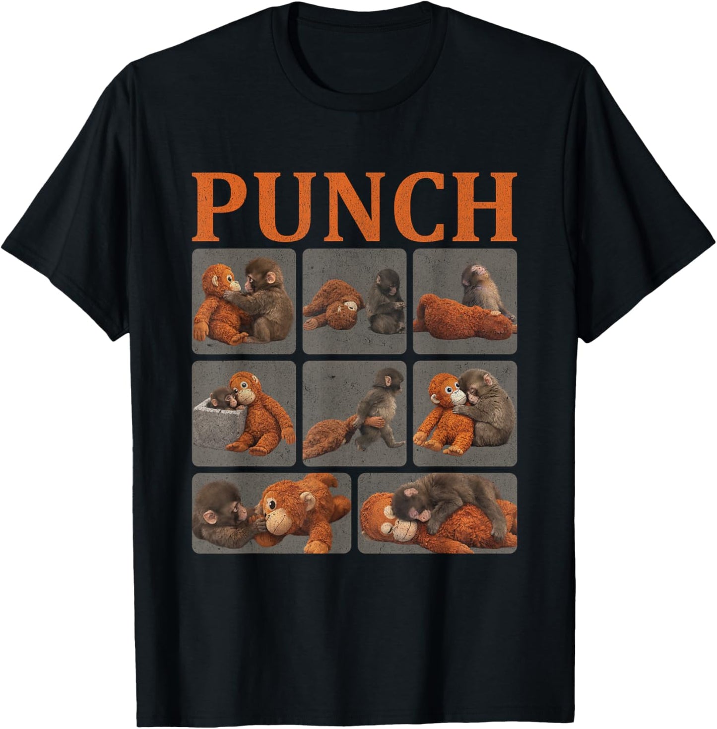 Cool Punch Cute Monkey T-Shirt - T-Shirt | Black