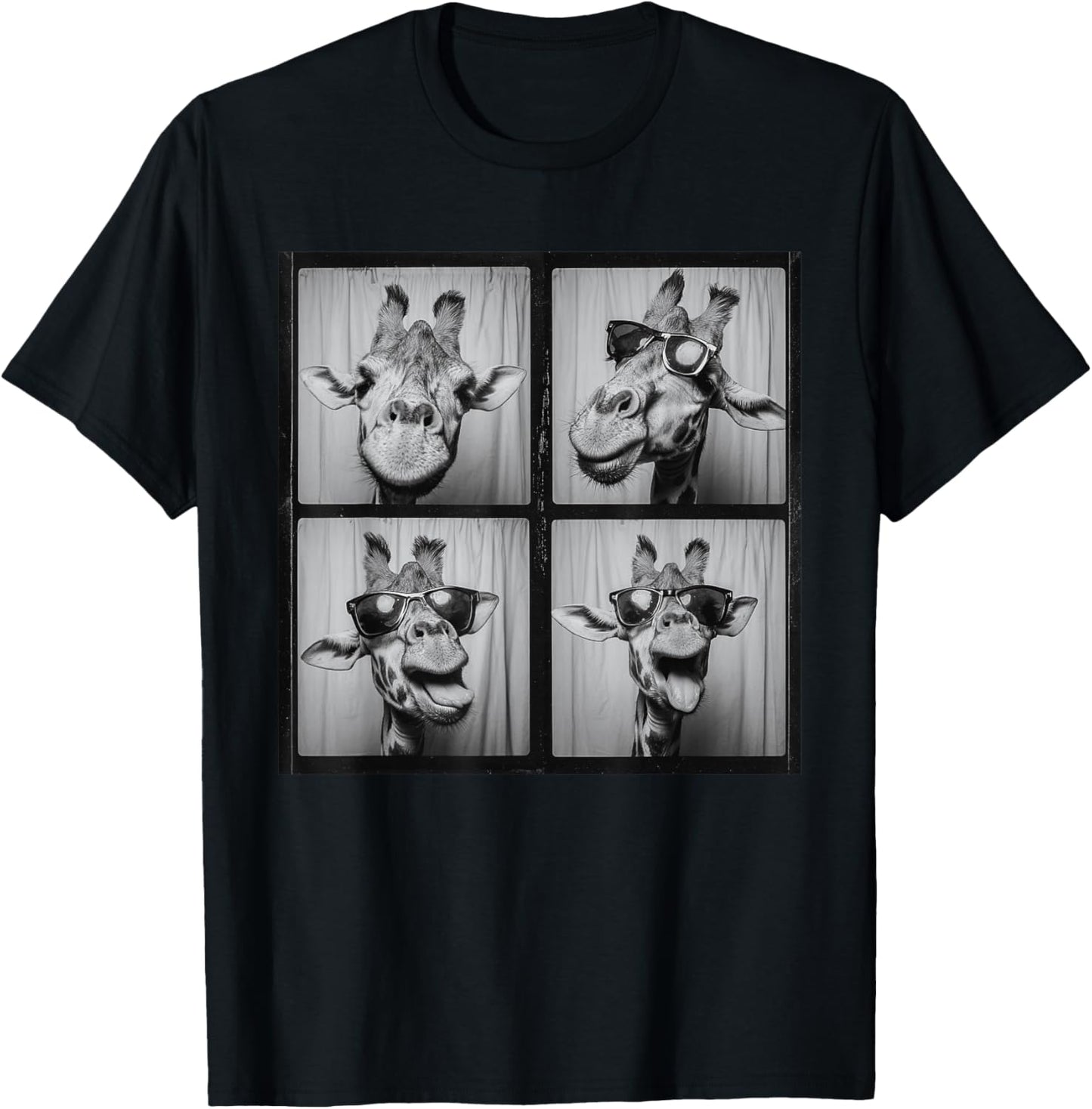 Funny Giraffe Sunglasses T-Shirt - T-Shirt | Black