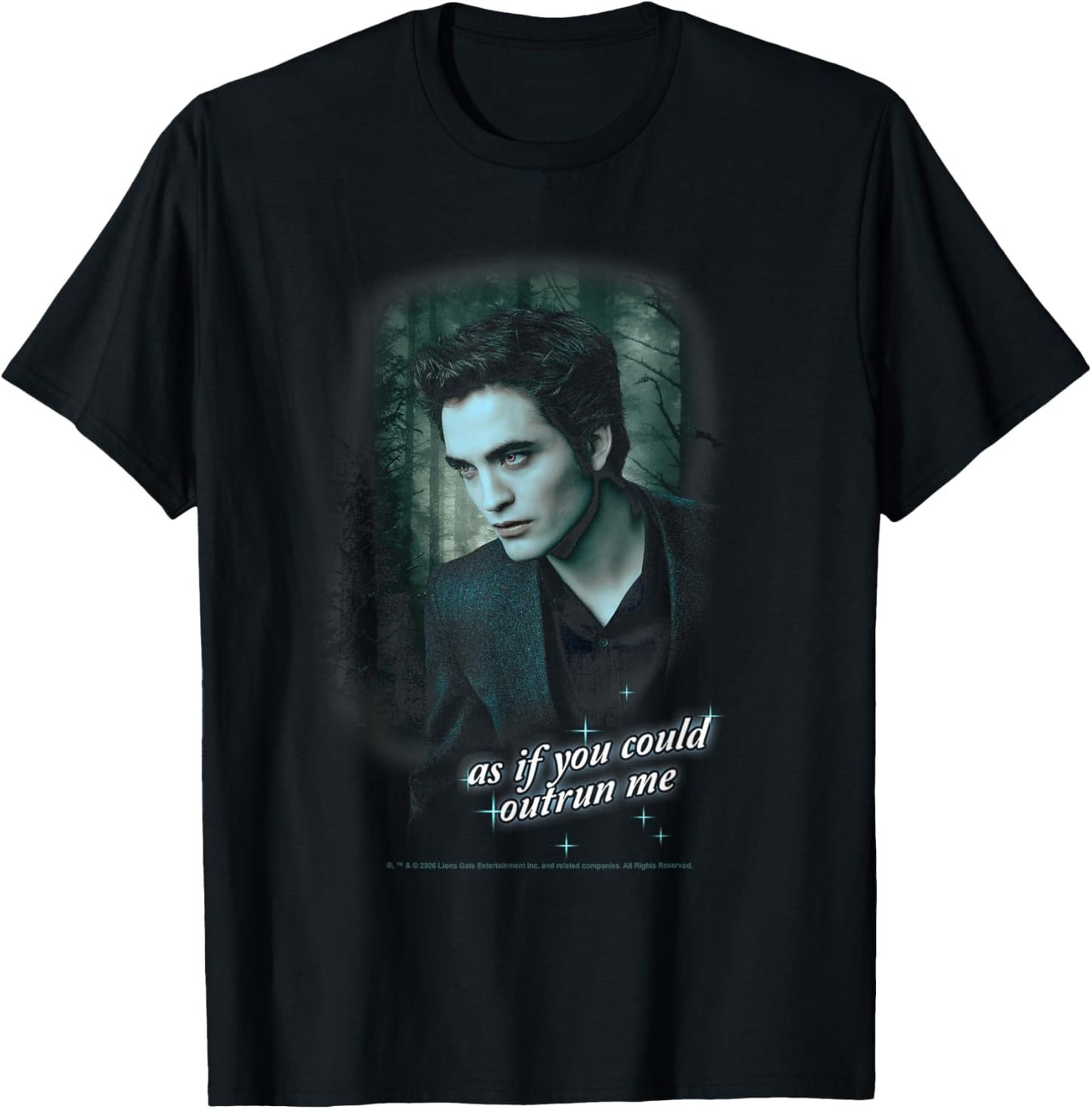 Twilight Edward As If You Could Outrun Me Forest Scene Movie T-Shirt - T-Shirt | Black
