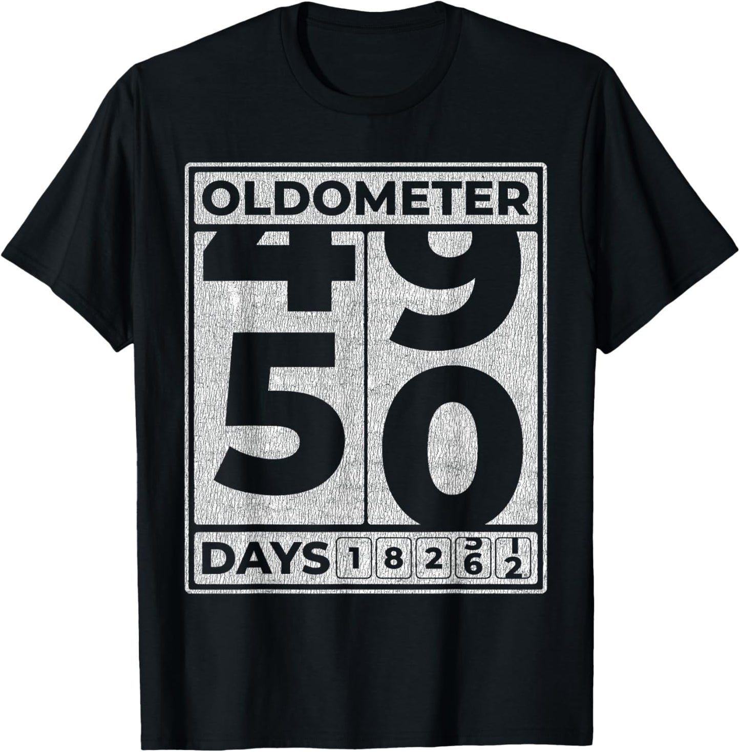 Oldometer 50 Funny 50th Birthday Gift T-Shirt - T-Shirt | Black