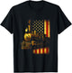 Locomotive & Flag - Steam Train Rail Fan Art T-Shirt - T-Shirt | Black