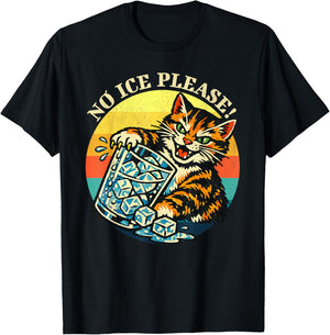 Abolish ICE Cat Anti-ICE Funny Retro T-Shirt - T-Shirt | Black