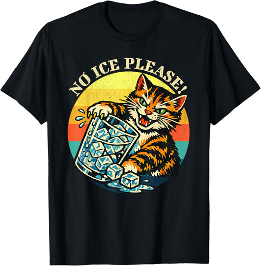 Abolish ICE Cat Anti-ICE Funny Retro T-Shirt - T-Shirt | Black
