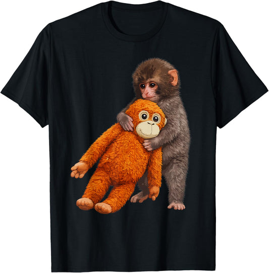 Cute Punch Baby Monkey 2026 T-Shirt - T-Shirt | Black